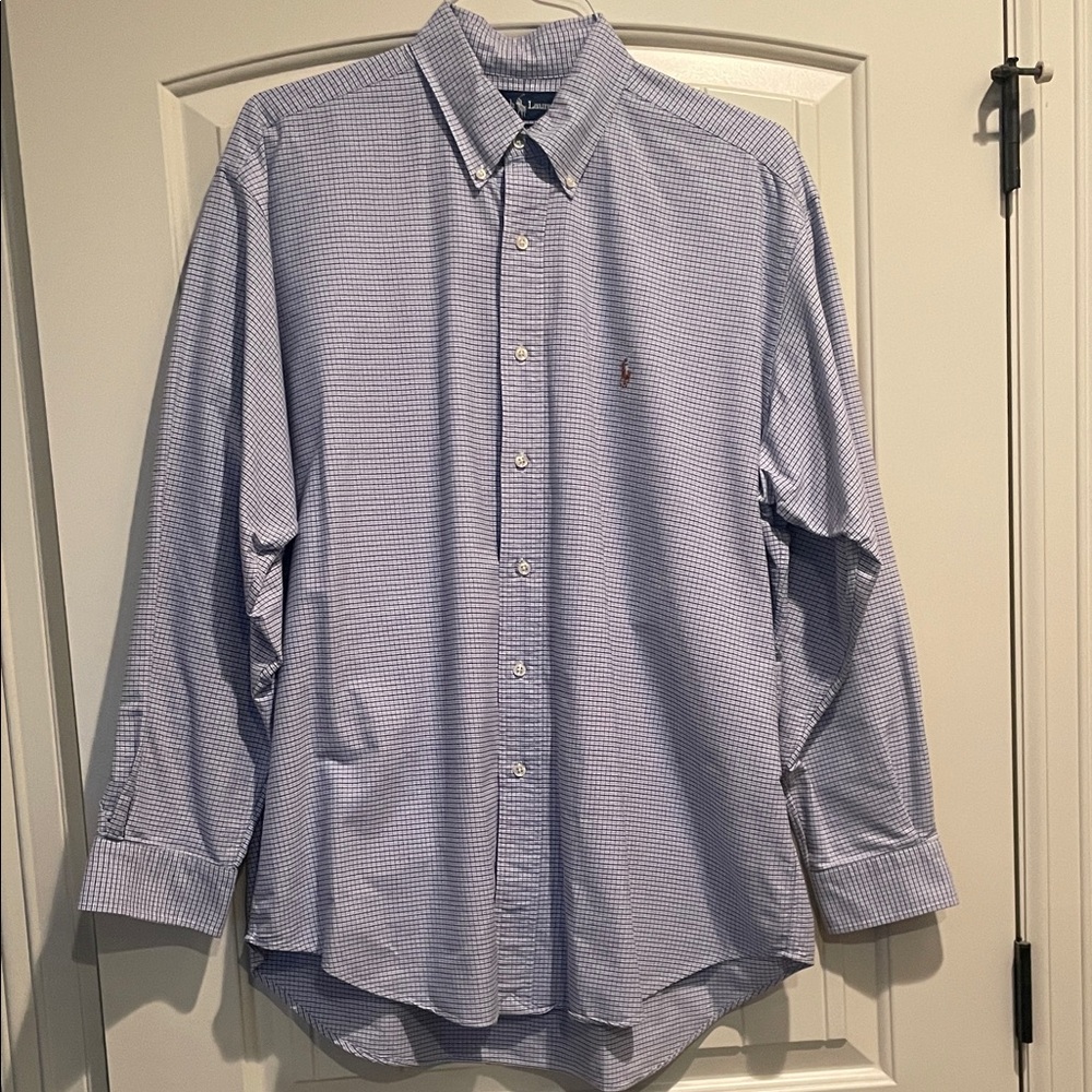 Ralph Lauren Men's Light Blue Checkered Shirt